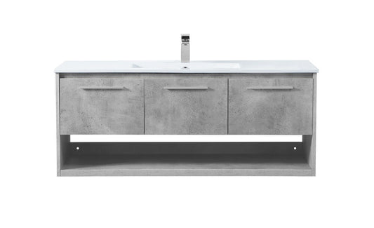 Elegant Furniture & Lighting - Kasper 48 inch Single Bathroom Floating Vanity in Concrete Grey - VF43048CG veiw 1