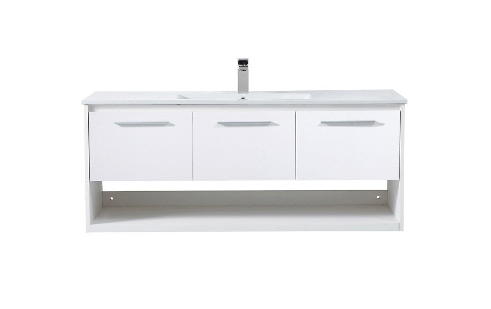 Elegant Furniture & Lighting - Kasper 48 inch Single Bathroom Floating Vanity in White - VF43048WH veiw 1