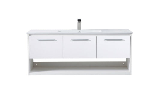 Elegant Furniture & Lighting - Kasper 48 inch Single Bathroom Floating Vanity in White - VF43048WH veiw 1