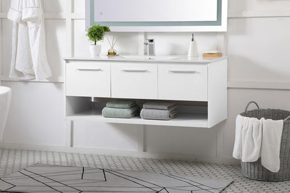 Elegant Furniture & Lighting - Kasper 48 inch Single Bathroom Floating Vanity in White - VF43048WH veiw 3