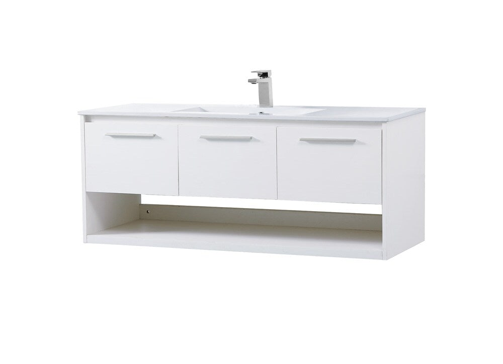 Elegant Furniture & Lighting - Kasper 48 inch Single Bathroom Floating Vanity in White - VF43048WH veiw 7