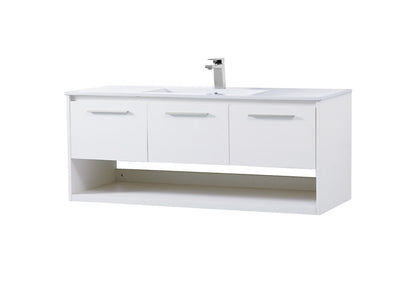 Elegant Furniture & Lighting - Kasper 48 inch Single Bathroom Floating Vanity in White - VF43048WH veiw 7
