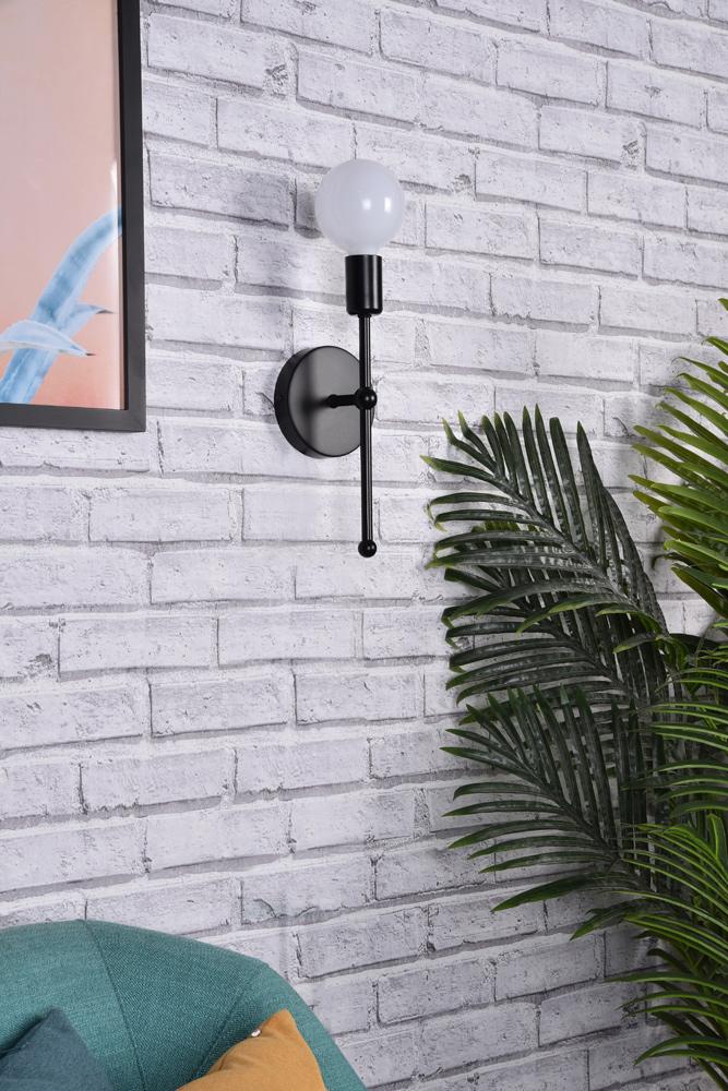 Elegant Furniture & Lighting - Keely 1 light black wall sconce - LD2356BK veiw 8
