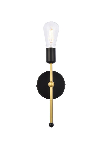Elegant Furniture & Lighting - Keely 1 light black and brass wall sconce - LD2356BKR veiw 1
