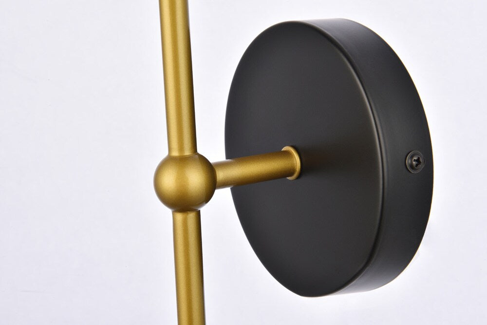 Elegant Furniture & Lighting - Keely 1 light black and brass wall sconce - LD2356BKR veiw 6