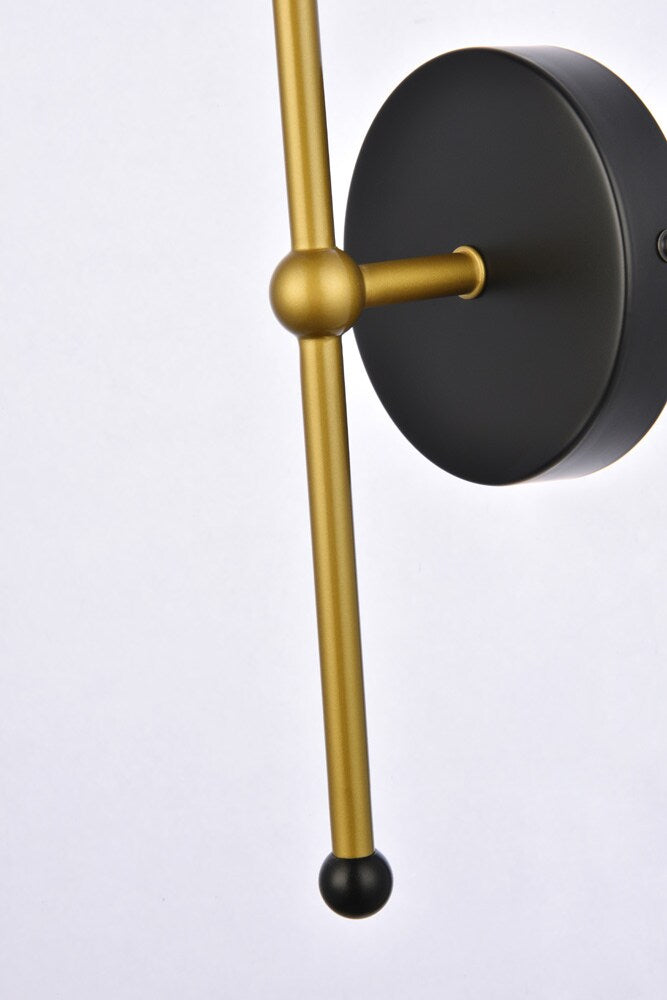 Elegant Furniture & Lighting - Keely 1 light black and brass wall sconce - LD2356BKR veiw 7