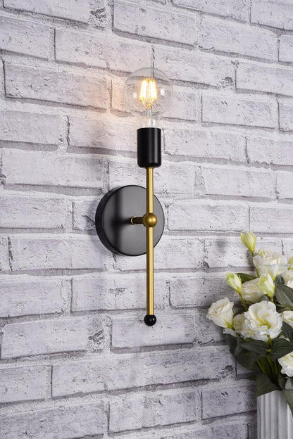 Elegant Furniture & Lighting - Keely 1 light black and brass wall sconce - LD2356BKR veiw 8