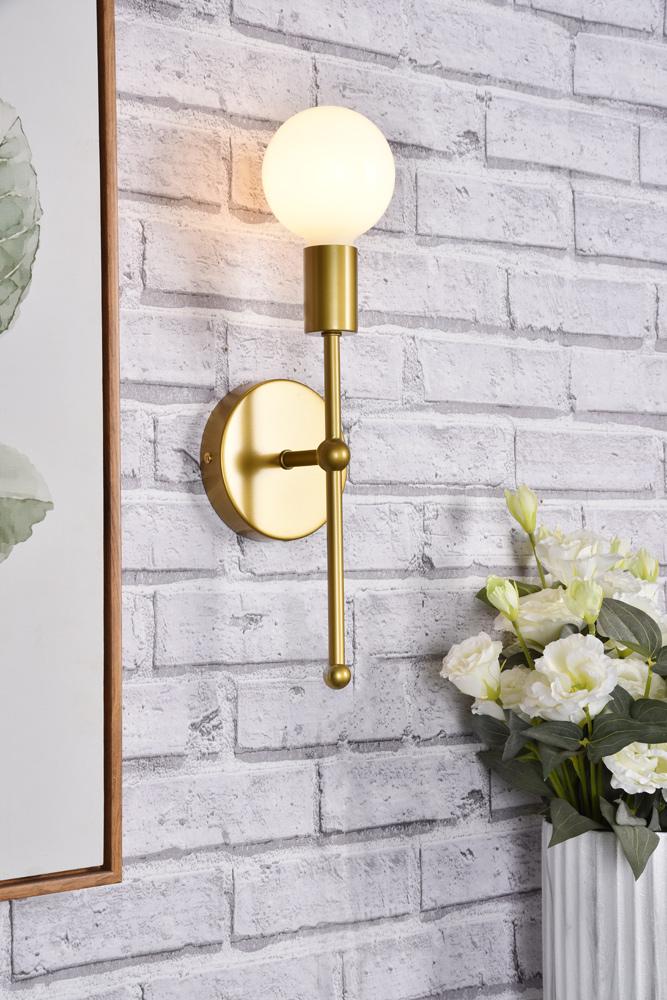 Elegant Furniture & Lighting - Keely 1 light brass wall sconce - LD2356BR veiw 2
