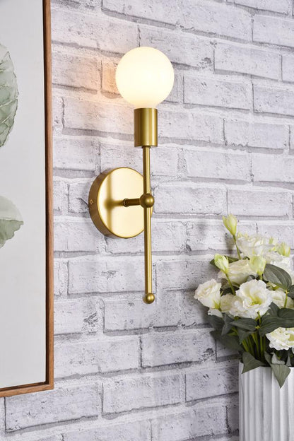 Elegant Furniture & Lighting - Keely 1 light brass wall sconce - LD2356BR veiw 2