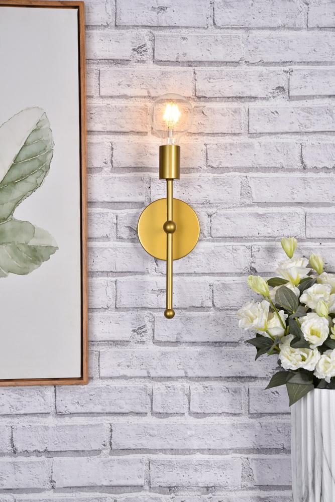 Elegant Furniture & Lighting - Keely 1 light brass wall sconce - LD2356BR veiw 8