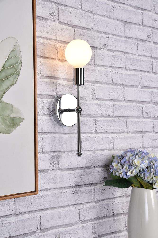Elegant Furniture & Lighting - Keely 1 light chrome wall sconce - LD2356C veiw 2