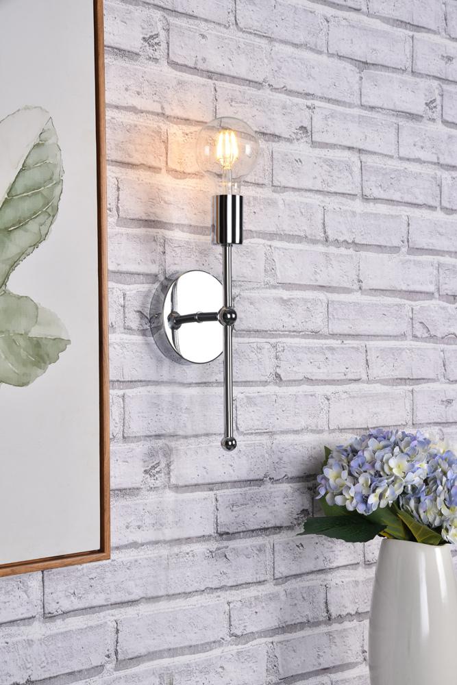 Elegant Furniture & Lighting - Keely 1 light chrome wall sconce - LD2356C veiw 8