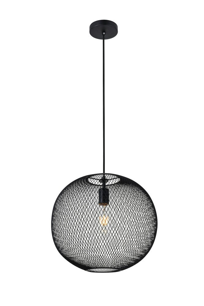 Elegant Furniture & Lighting - Keller 1 Light Black Pendant - LD2251BK veiw 3