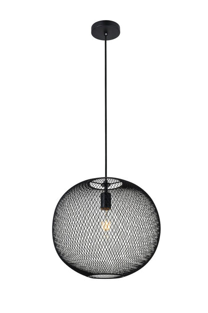 Elegant Furniture & Lighting - Keller 1 Light Black Pendant - LD2251BK veiw 3