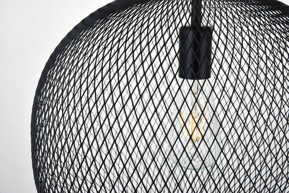 Elegant Furniture & Lighting - Keller 1 Light Black Pendant - LD2251BK veiw 4