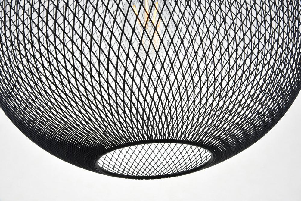 Elegant Furniture & Lighting - Keller 1 Light Black Pendant - LD2251BK veiw 5