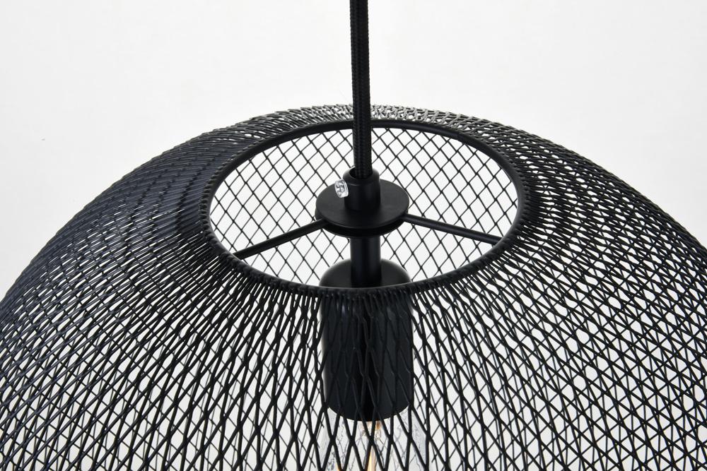 Elegant Furniture & Lighting - Keller 1 Light Black Pendant - LD2251BK veiw 6