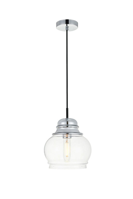 Elegant Furniture & Lighting - Kenna 1 Light Chrome Pendant With Clear Glass - LD2252C veiw 1