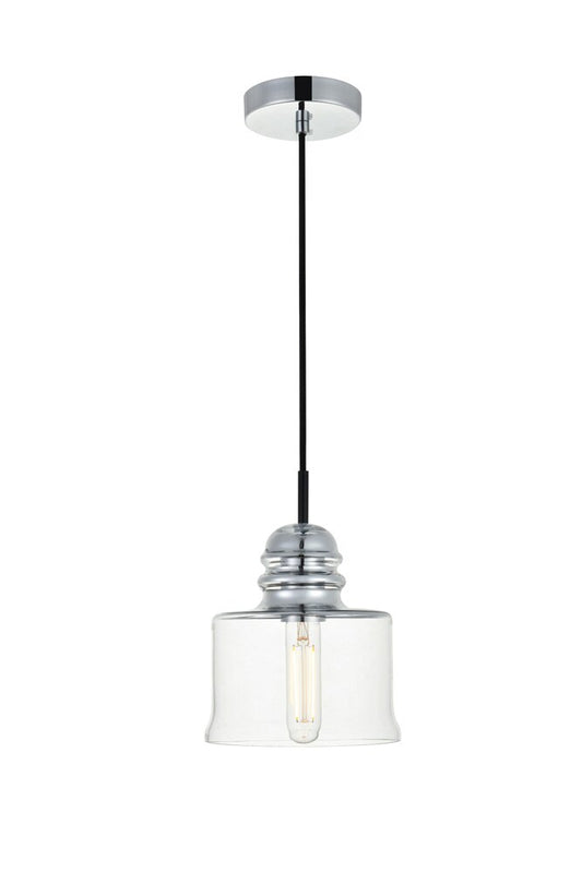 Elegant Furniture & Lighting - Kenna 1 Light Chrome Pendant With Clear Glass - LD2253C veiw 1