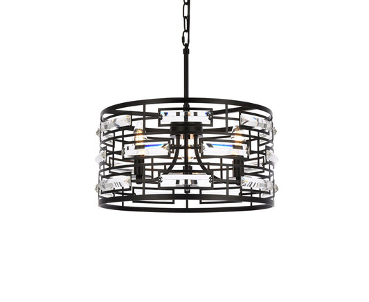 Elegant Furniture & Lighting - Kennedy 16.5 inch pendant in black - 1108D16BK veiw 1