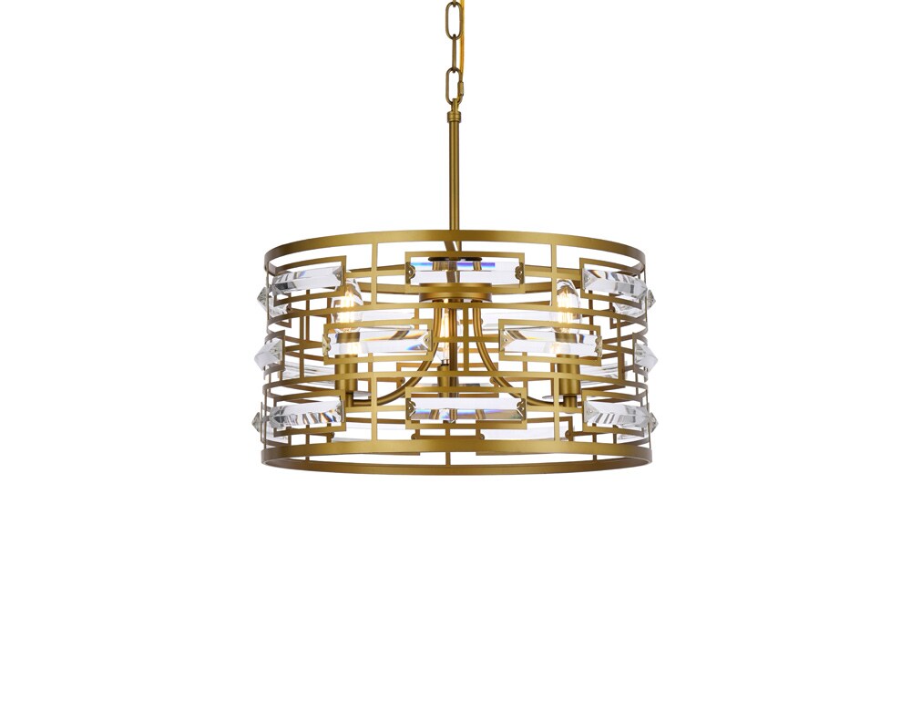 Elegant Furniture & Lighting - Kennedy 16.5 inch pendant in brass - 1108D16BR veiw 1