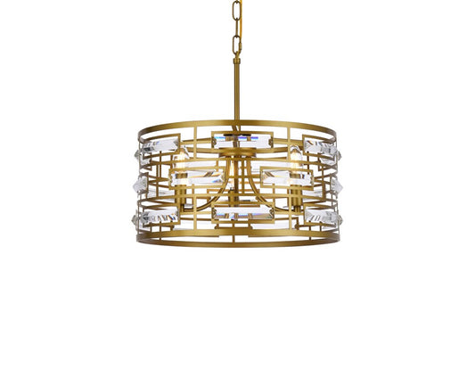 Elegant Furniture & Lighting - Kennedy 16.5 inch pendant in brass - 1108D16BR veiw 1