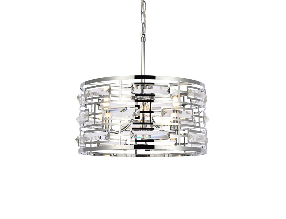 Elegant Furniture & Lighting - Kennedy 16.5 inch pendant in chrome - 1108D16C veiw 1