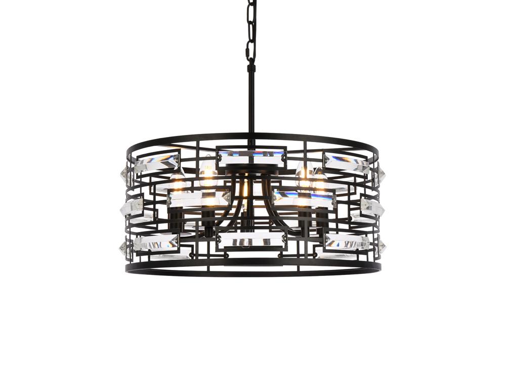 Elegant Furniture & Lighting - Kennedy 18.5 inch pendant in black - 1108D19BK veiw 1