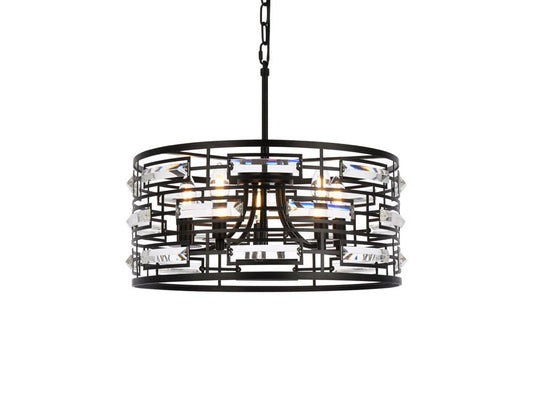 Elegant Furniture & Lighting - Kennedy 18.5 inch pendant in black - 1108D19BK veiw 1