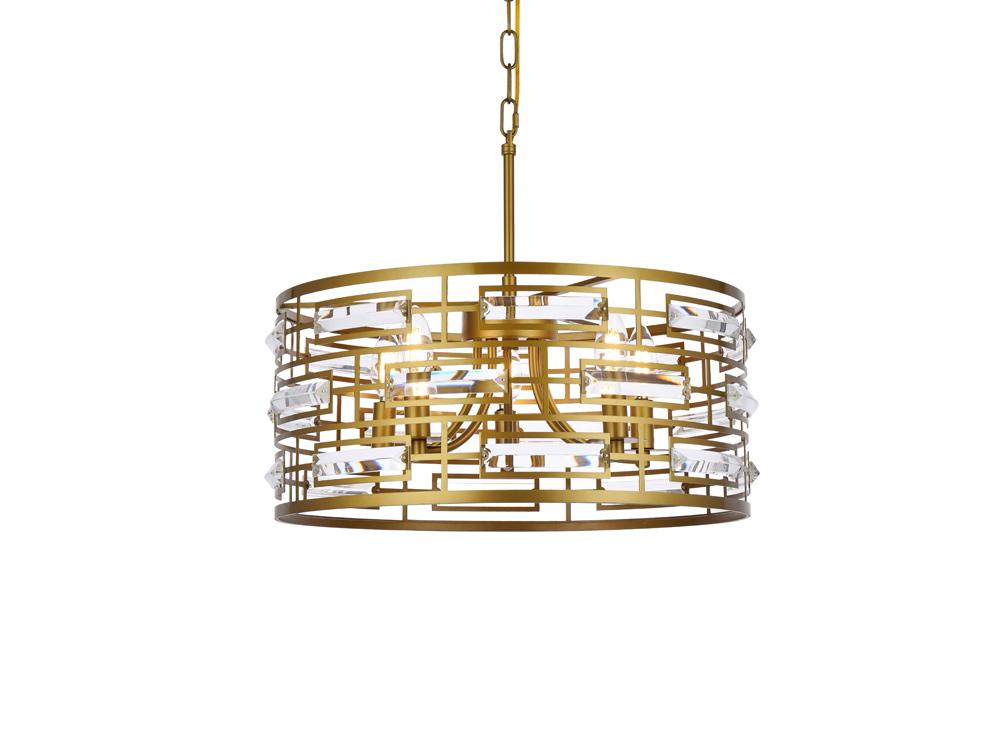 Elegant Furniture & Lighting - Kennedy 18.5 inch pendant in brass - 1108D19BR veiw 1