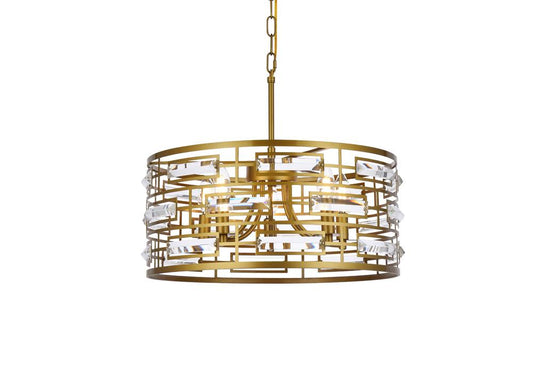 Elegant Furniture & Lighting - Kennedy 18.5 inch pendant in brass - 1108D19BR veiw 1