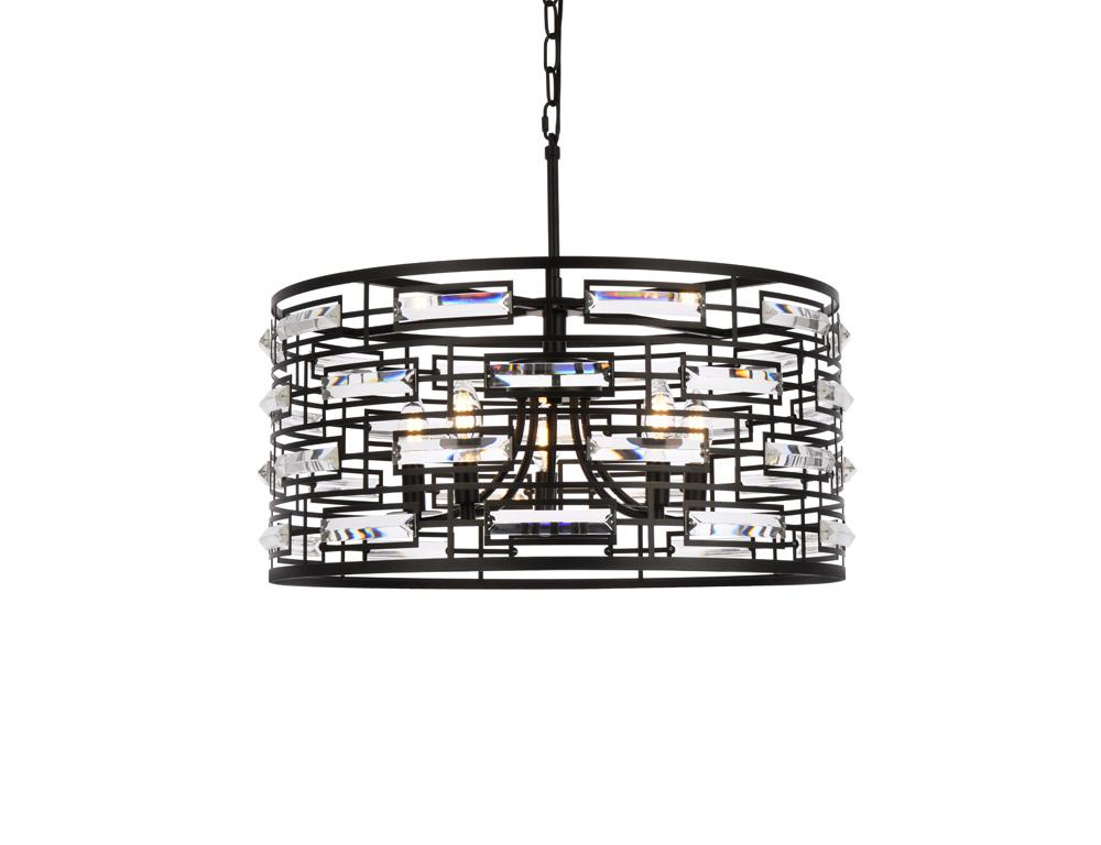 Elegant Furniture & Lighting - Kennedy 24 inch pendant in black - 1108D24BK veiw 1