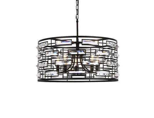 Elegant Furniture & Lighting - Kennedy 24 inch pendant in black - 1108D24BK veiw 1