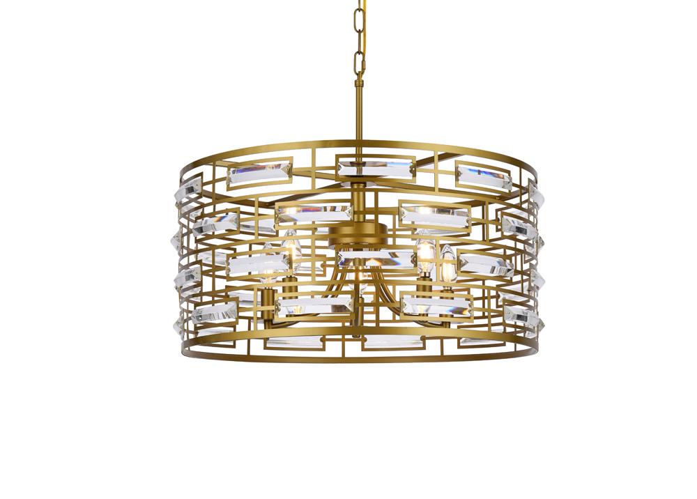 Elegant Furniture & Lighting - Kennedy 24 inch pendant in brass - 1108D24BR veiw 1