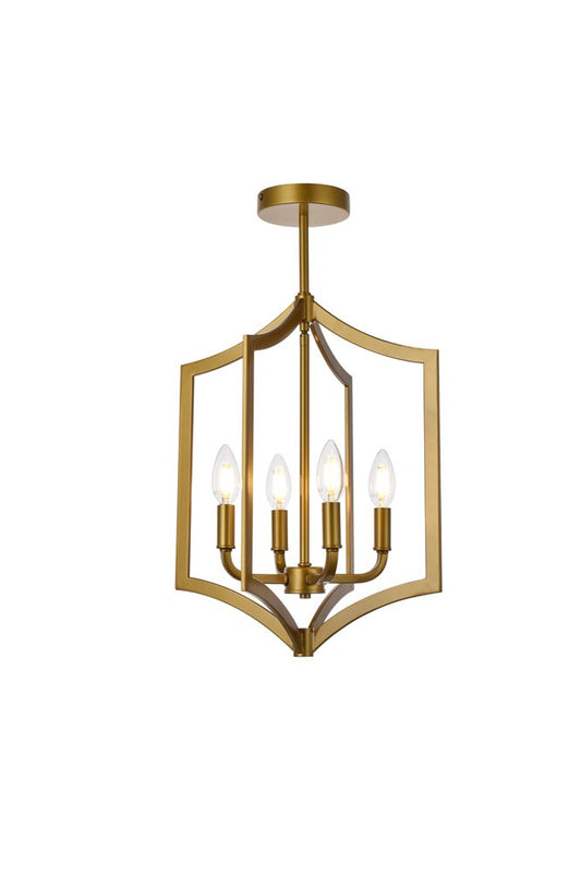 Elegant Furniture & Lighting - Kiera 4 lights pendant in brass - LD7068F14BR veiw 1