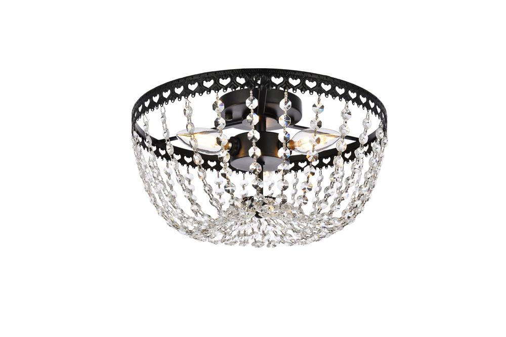 Elegant Furniture & Lighting - Kylie 12 inch flush mount in black - 1112F12BK veiw 1