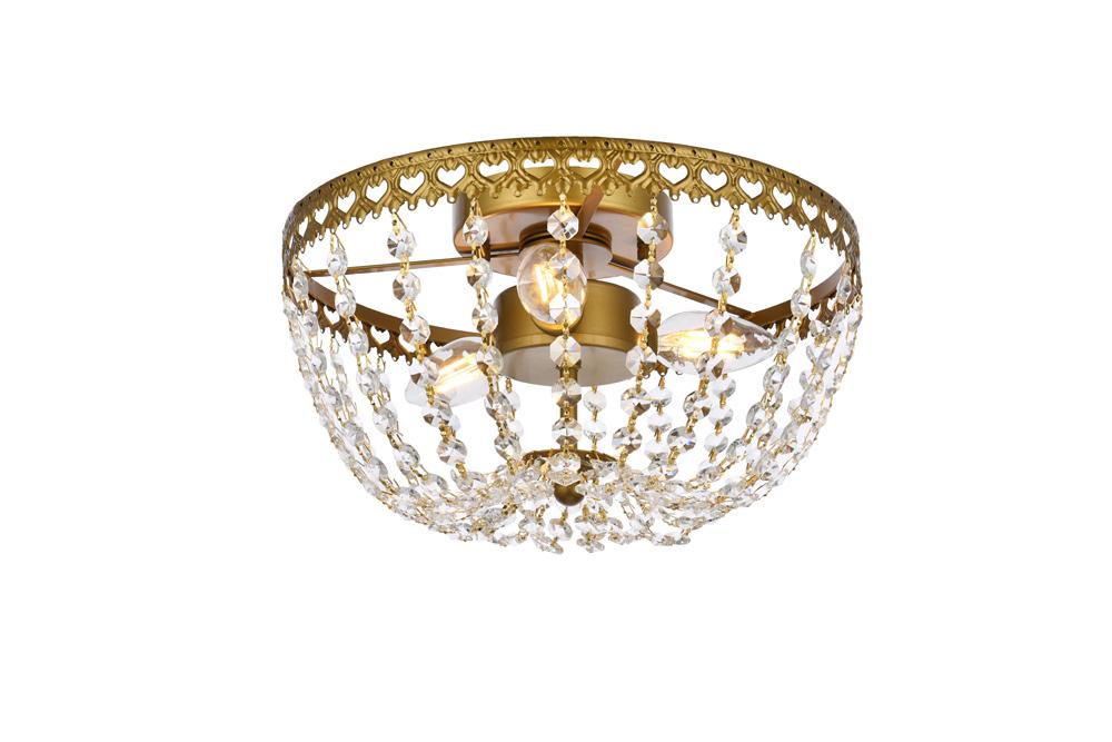 Elegant Furniture & Lighting - Kylie 12 inch flush mount in brass - 1112F12BR veiw 1