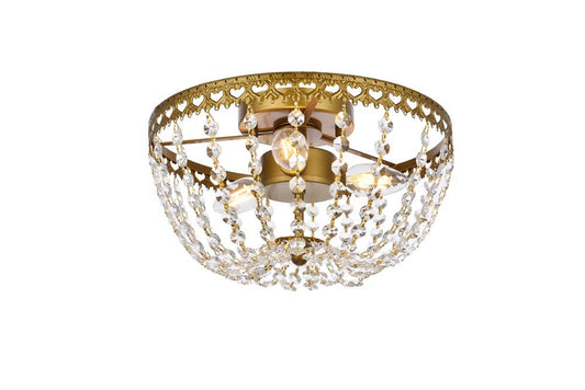 Elegant Furniture & Lighting - Kylie 12 inch flush mount in brass - 1112F12BR veiw 1