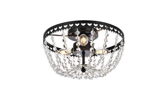Elegant Furniture & Lighting - Kylie 14 inch flush mount in black - 1112F14BK veiw 1