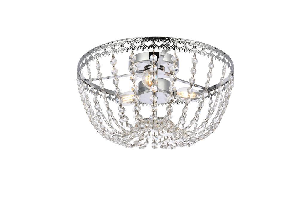 Elegant Furniture & Lighting - Kylie 14 inch flush mount in chrome - 1112F14C veiw 1