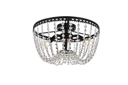 Elegant Furniture & Lighting - Kylie 16 inch flush mount in black - 1112F16BK veiw 1