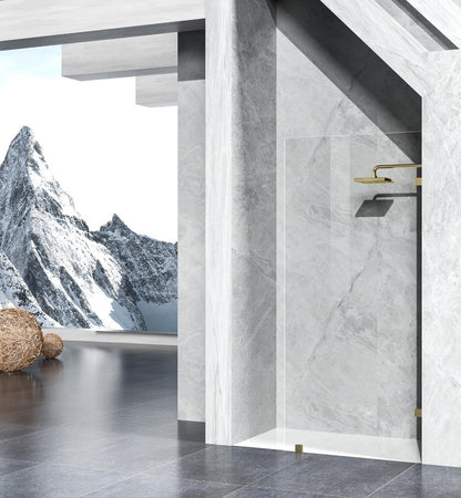 Elegant Furniture & Lighting - Laredo Fixed frameless shower door 35 x 78 Brushed Gold - SD155-3578BGD veiw 3