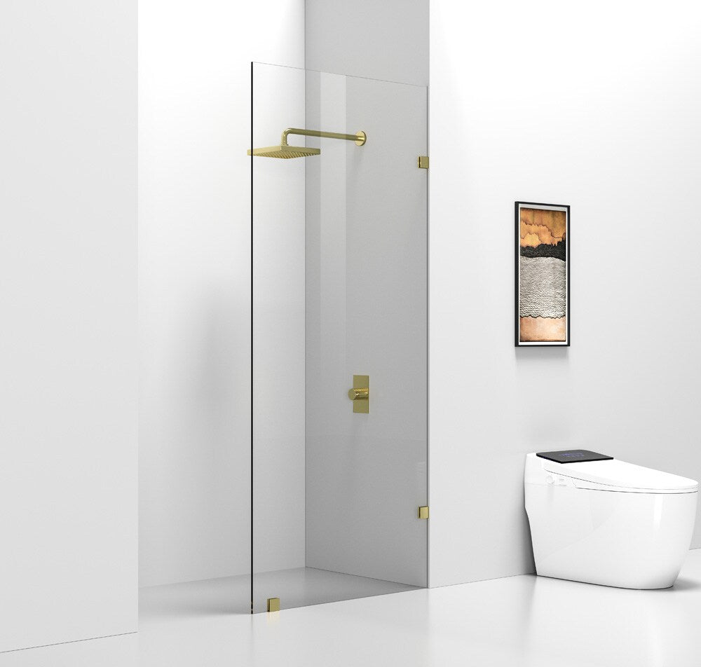 Elegant Furniture & Lighting - Laredo Fixed frameless shower door 35 x 78 Brushed Gold - SD155-3578BGD veiw 4