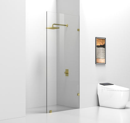 Elegant Furniture & Lighting - Laredo Fixed frameless shower door 35 x 78 Brushed Gold - SD155-3578BGD veiw 4