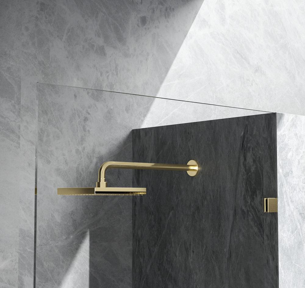 Elegant Furniture & Lighting - Laredo Fixed frameless shower door 35 x 78 Brushed Gold - SD155-3578BGD veiw 6
