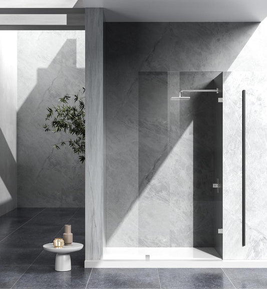 Elegant Furniture & Lighting - Laredo Fixed frameless shower door 35 x 78 Brushed Nickel - SD155-3578BNK veiw 1