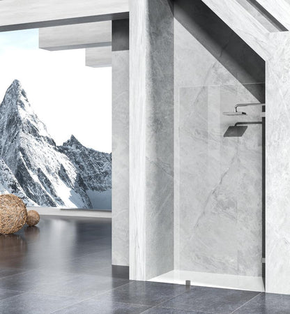 Elegant Furniture & Lighting - Laredo Fixed frameless shower door 35 x 78 Brushed Nickel - SD155-3578BNK veiw 3