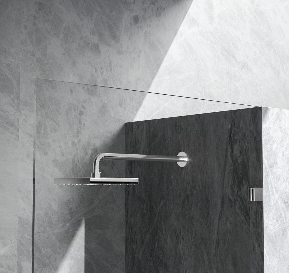 Elegant Furniture & Lighting - Laredo Fixed frameless shower door 35 x 78 Brushed Nickel - SD155-3578BNK veiw 6