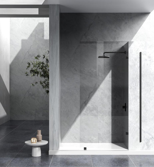 Elegant Furniture & Lighting - Laredo Fixed frameless shower door 35 x 78 Matte Black - SD155-3578MBK veiw 1