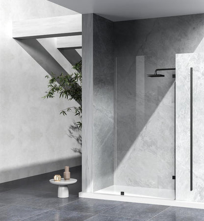 Elegant Furniture & Lighting - Laredo Fixed frameless shower door 35 x 78 Matte Black - SD155-3578MBK veiw 2
